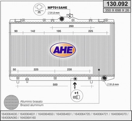 Radiator, engine cooling (130.092)