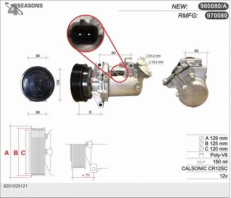 Compressor, air conditioning (970080)
