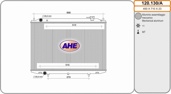 Radiator, engine cooling (120.130/A)