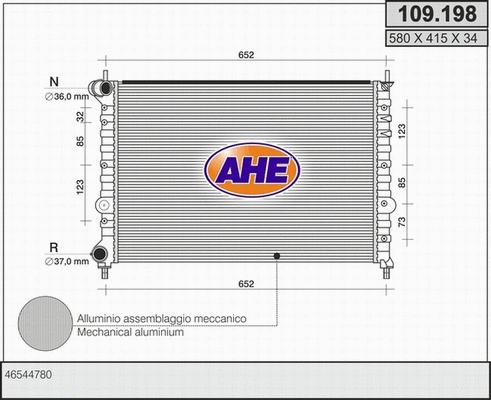 Radiator, engine cooling (109.198)