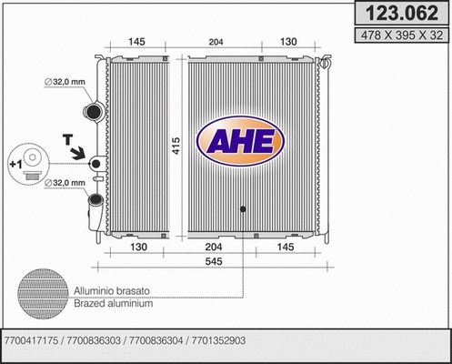 Radiator, engine cooling (123.062)