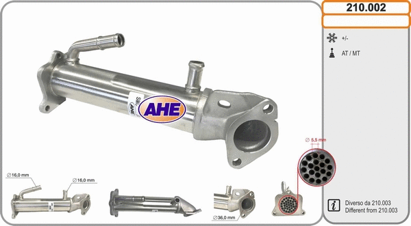 Cooler, exhaust gas recirculation (210.002)