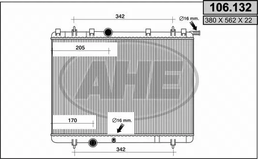 Radiator, engine cooling (106.132)