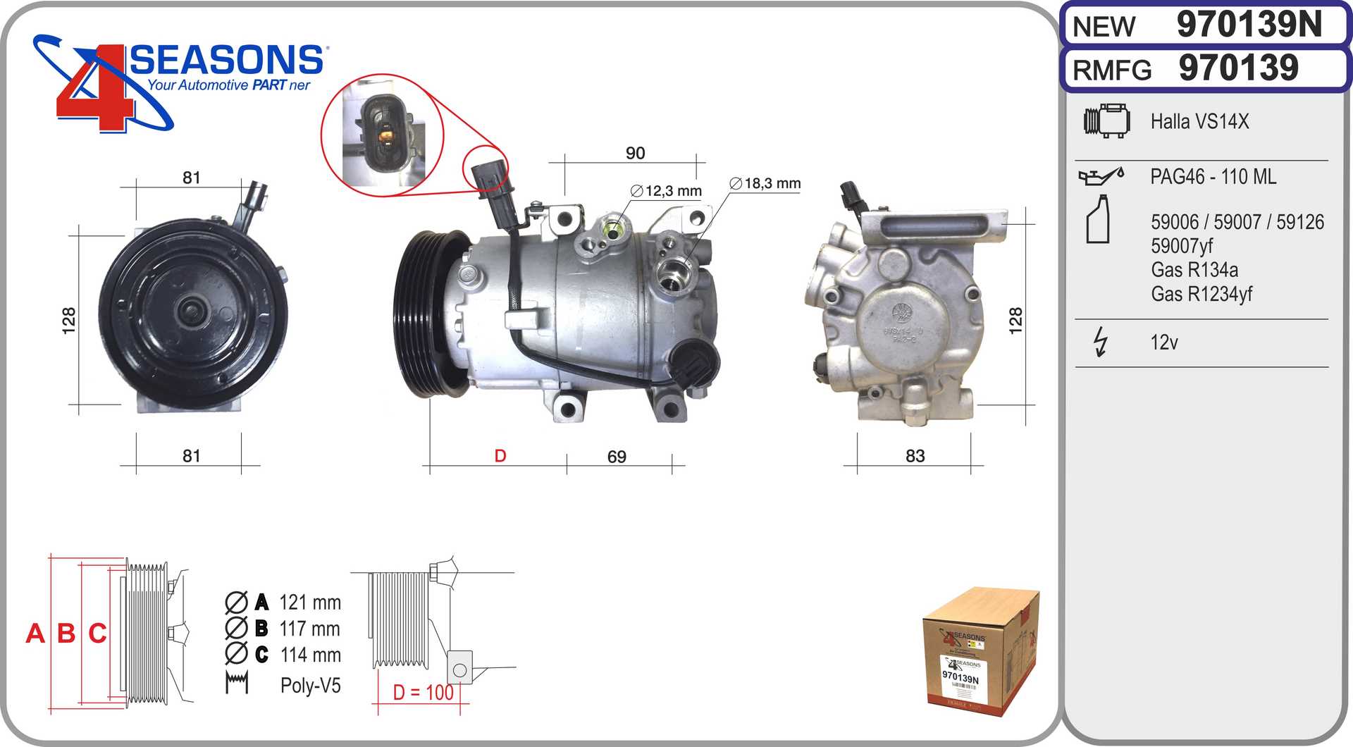 Compressor, air conditioning (970139N)