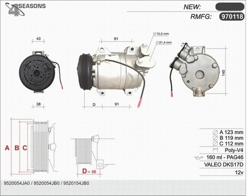 Compressor, air conditioning (970118)