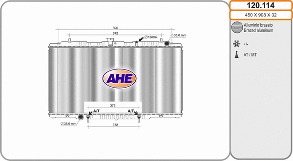 Radiator, engine cooling (120.114)