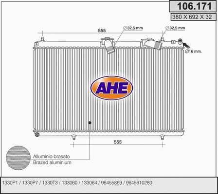 Radiator, engine cooling (106.171)
