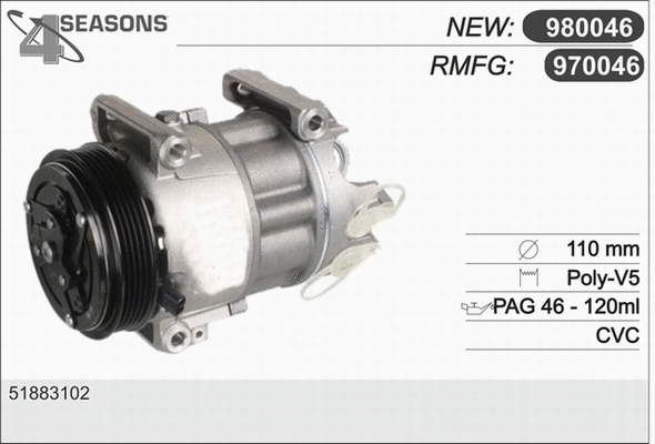 Compressor, air conditioning (970046)