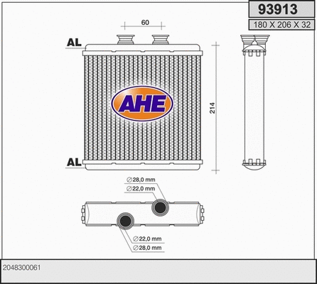 Heat Exchanger, interior heating (93913)
