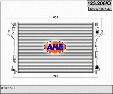 Radiator, engine cooling (123.206/O)