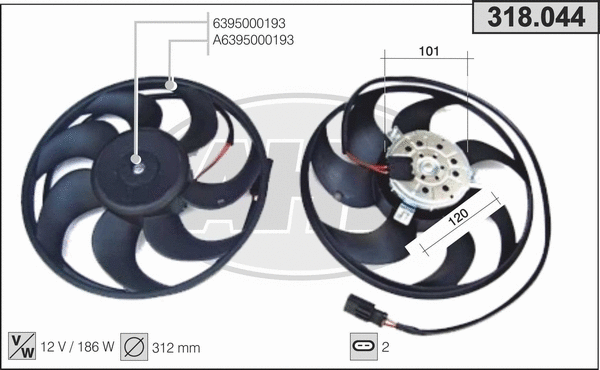 Fan, engine cooling (318.044)