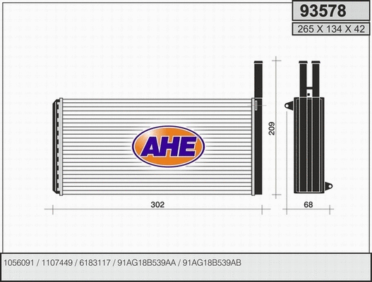 Heat Exchanger, interior heating (93578)