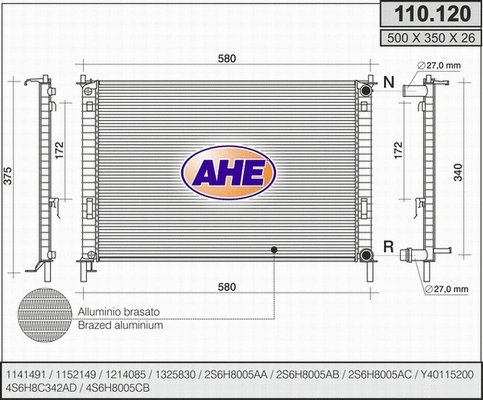 Radiator, engine cooling (110.120)