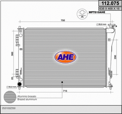 Radiator, engine cooling (112.075)