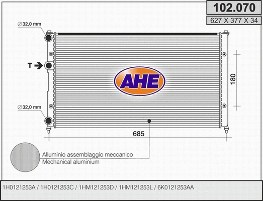 Radiator, engine cooling (102.070)