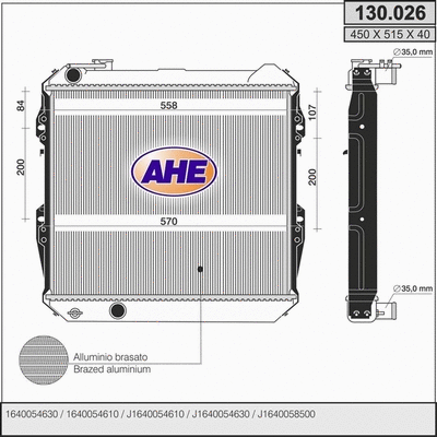 Radiator, engine cooling (130.026)