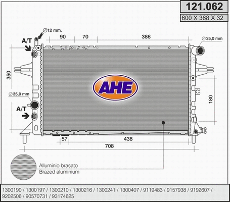 Radiator, engine cooling (121.062)