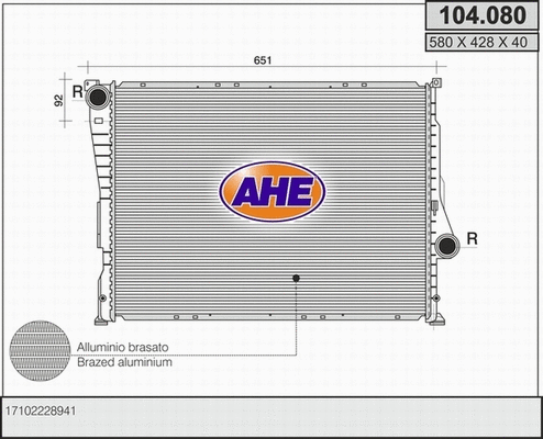 Radiator, engine cooling (104.080)
