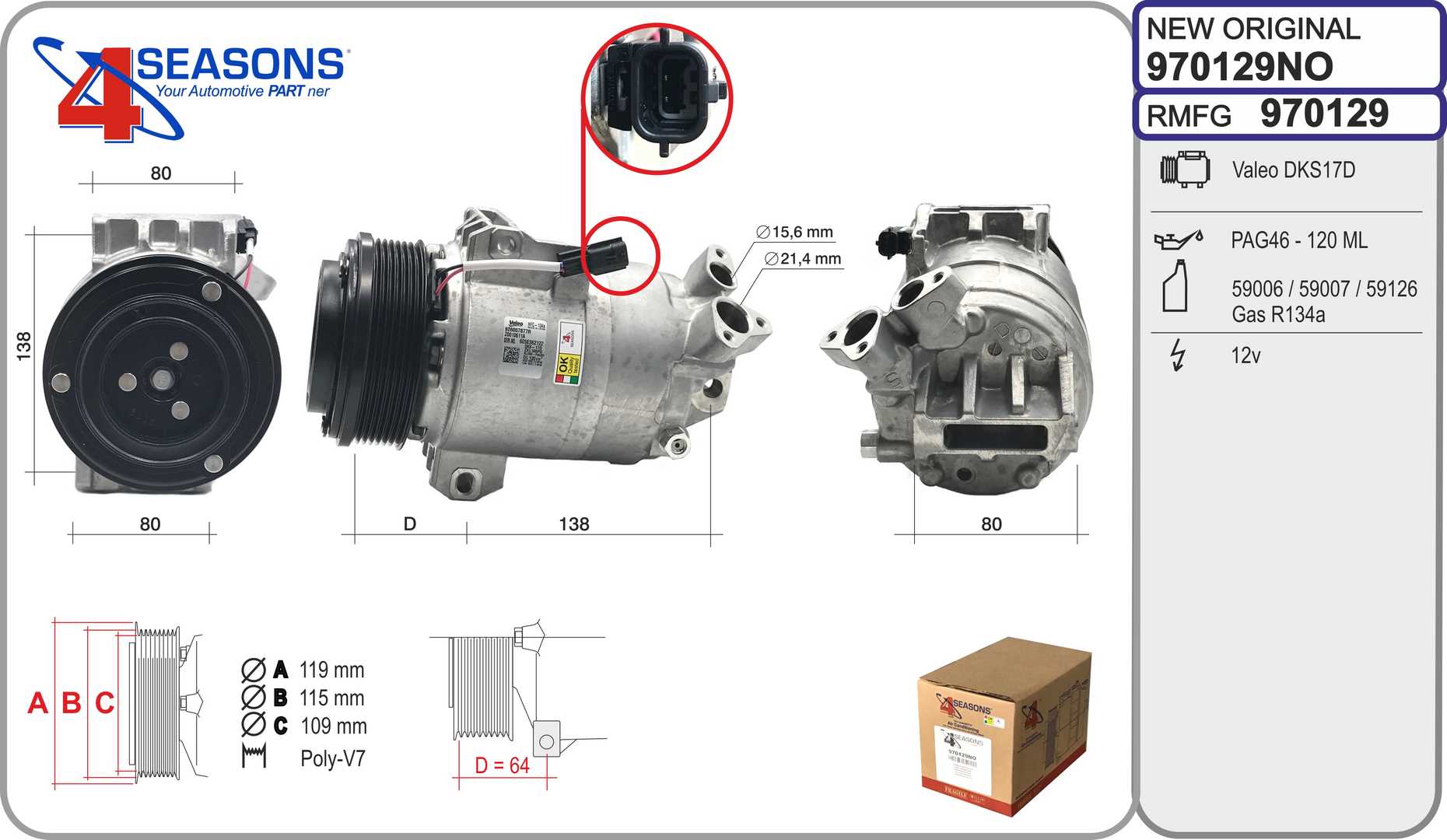 Compressor, air conditioning (970129NO)