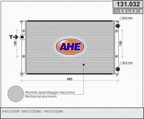 Radiator, engine cooling (131.032)