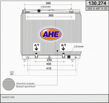 Radiator, engine cooling (130.274)