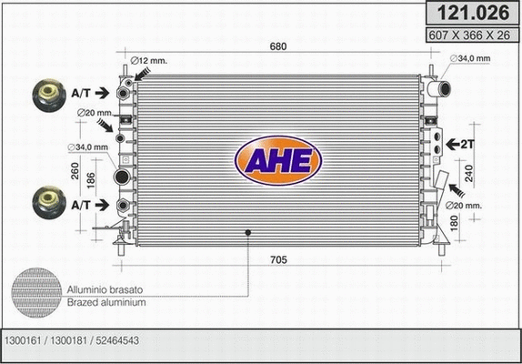 Radiator, engine cooling (121.026)