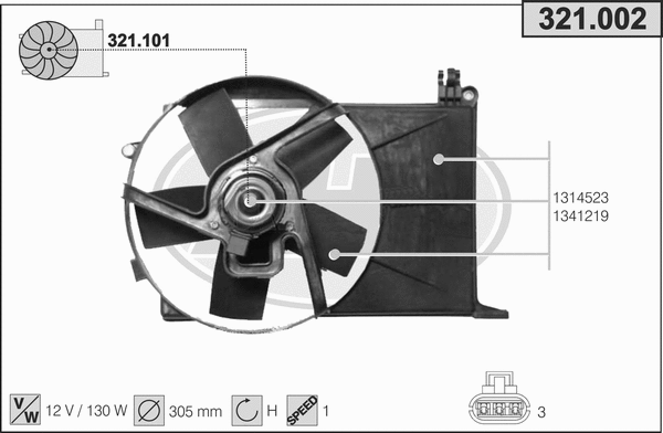 Fan, engine cooling (321.002)