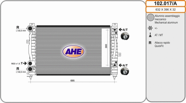 Radiator, engine cooling (102.017/A)
