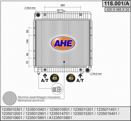 Radiator, engine cooling (118.001/A)
