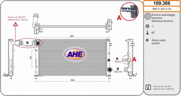 Radiator, engine cooling (109.366)