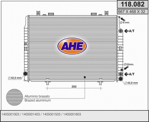 Radiator, engine cooling (118.082)