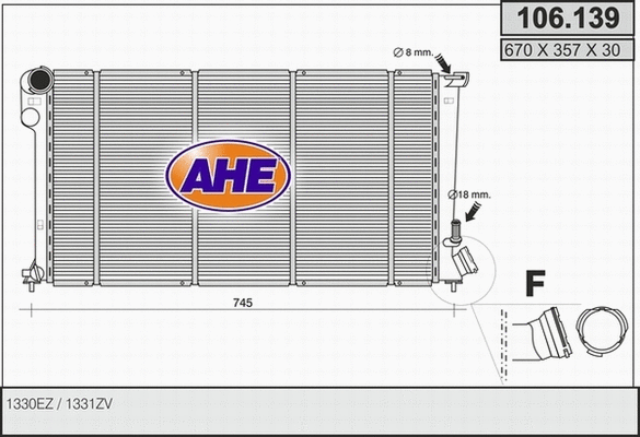 Radiator, engine cooling (106.139)