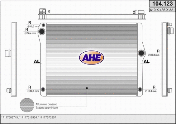 Radiator, engine cooling (104.123)