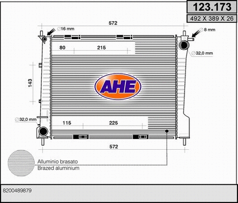 Radiator, engine cooling (123.173)