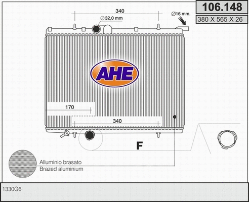 Radiator, engine cooling (106.148)
