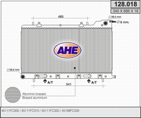 Radiator, engine cooling (128.018)