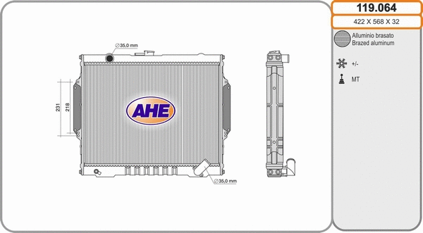 Radiator, engine cooling (119.064)
