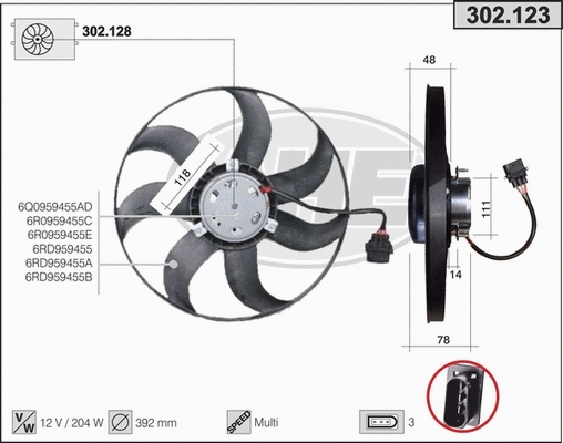 Fan, engine cooling (302.123)