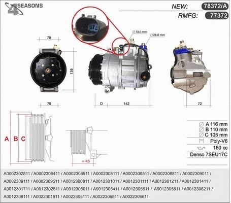 Compressor, air conditioning (78372/A)