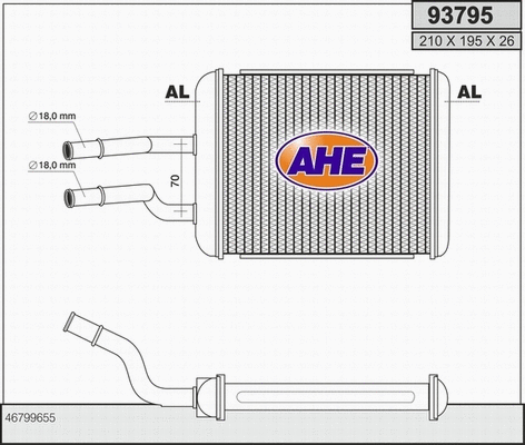 Heat Exchanger, interior heating (93795)