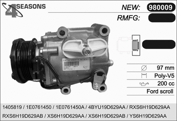 Compressor, air conditioning (980009)