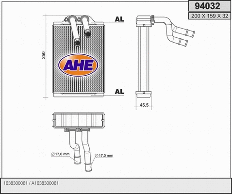 Heat Exchanger, interior heating (94032)