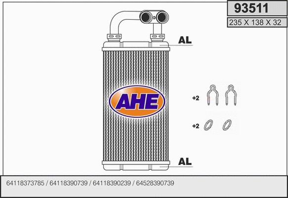 Heat Exchanger, interior heating (93511)