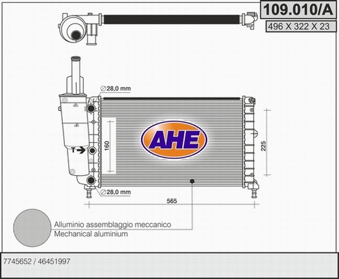Radiator, engine cooling (109.010/A)