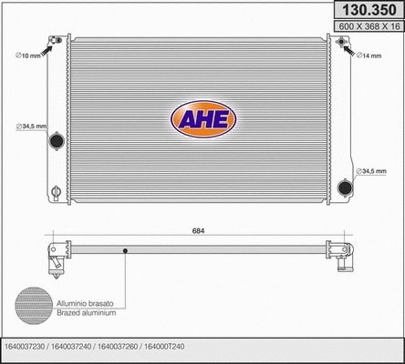 Radiator, engine cooling (130.350)