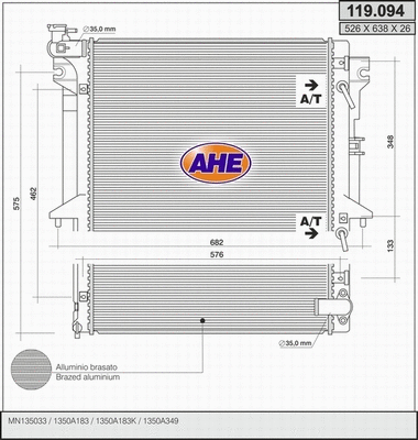 Radiator, engine cooling (119.094)