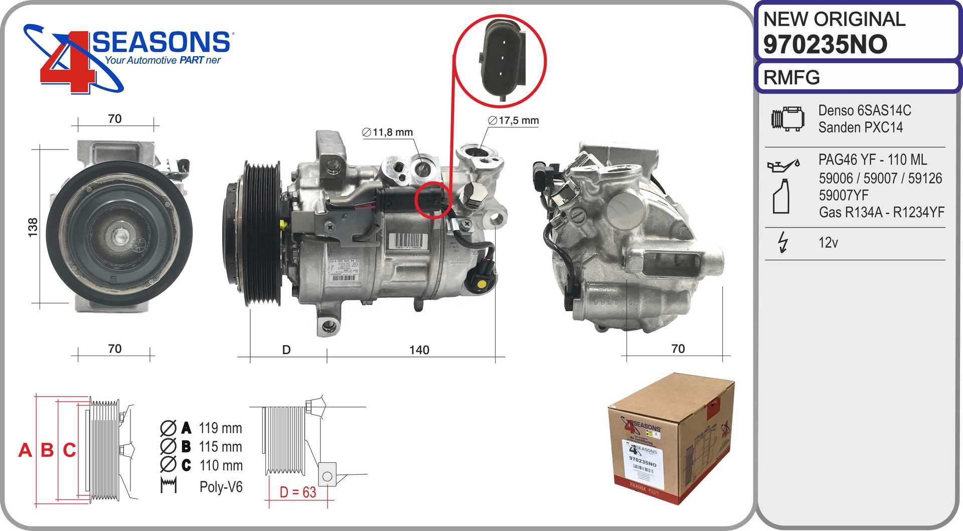 Compressor, air conditioning (970235NO)