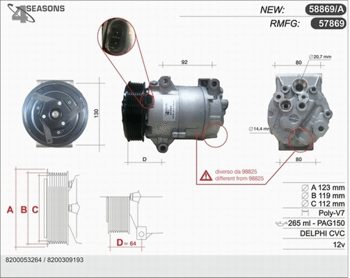 Compressor, air conditioning (57869)