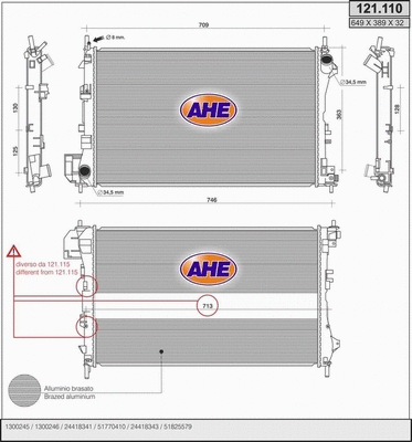 Radiator, engine cooling (121.110)