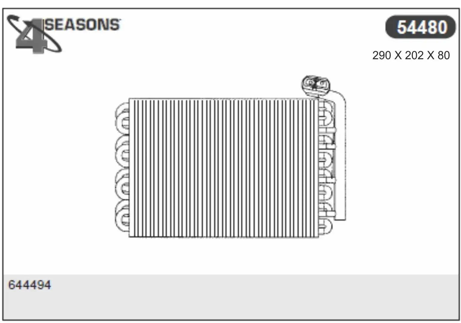 Evaporator, air conditioning (54480)